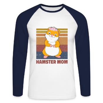 Hamster Mom Animal Lover Pet Owner Rodents Hamster - Unisex Baseballshirt langarm - Weiß/Navy - Vorne - Nik (191cm)