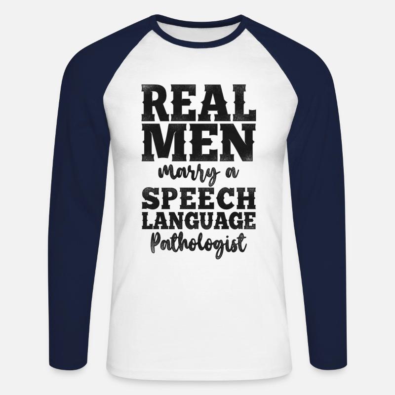 Speech Therapist Therapy Assistant - Unisex Baseballshirt langarm - Weiß/Navy