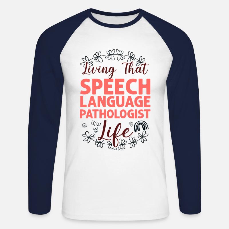 Speech Therapist Therapy Assistant - Unisex Baseballshirt langarm - Weiß/Navy