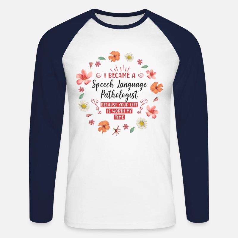 Speech Therapist Therapy Assistant - Unisex Baseballshirt langarm - Weiß/Navy