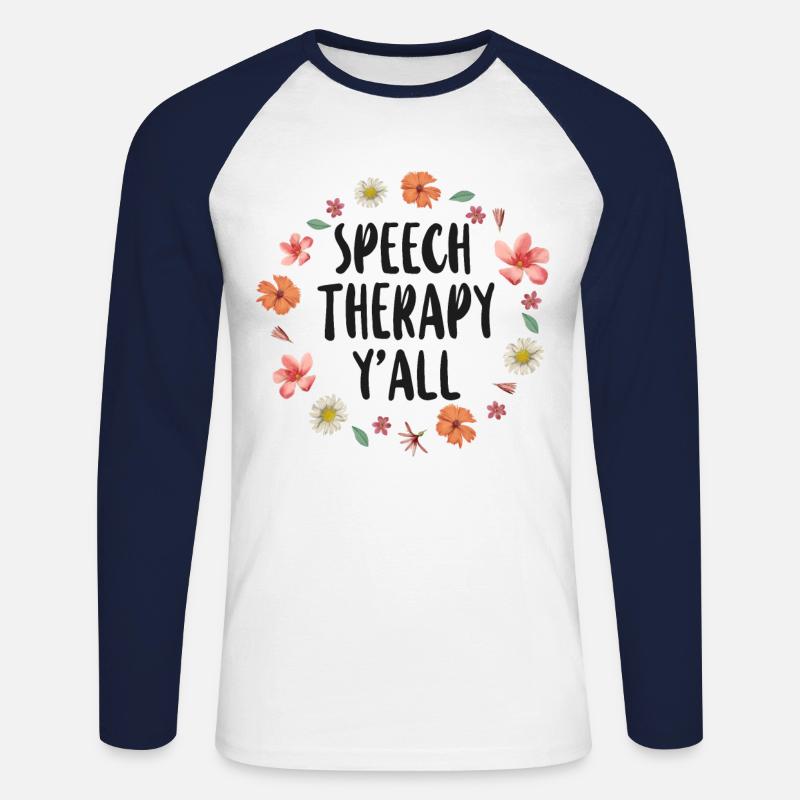 Speech Therapist Therapy Assistant - Unisex Baseballshirt langarm - Weiß/Navy