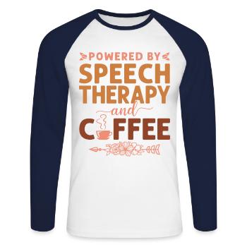 Speech Therapist Therapy Assistant - Unisex Long Sleeve Baseball T-Shirt - white/navy - Front - Nik (191cm)
