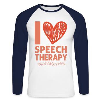Speech Therapist Therapy Assistant - Unisex Baseballshirt langarm - Weiß/Navy - Vorne - Nik (191cm)