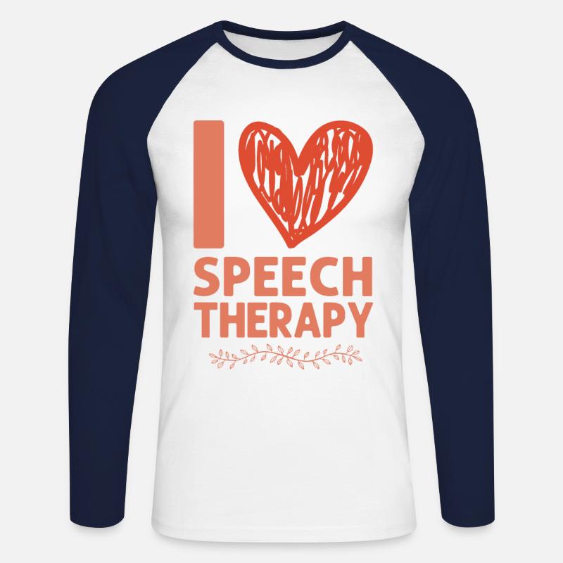 Speech Therapist Therapy Assistant - Unisex Baseballshirt langarm - Weiß/Navy