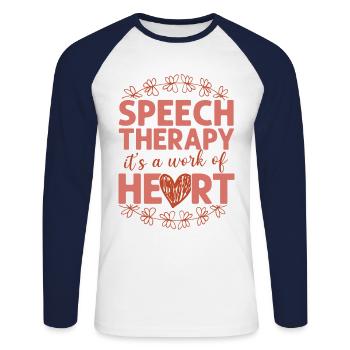 Speech Therapist Therapy Assistant - Unisex Baseballshirt langarm - Weiß/Navy - Vorne - Nik (191cm)