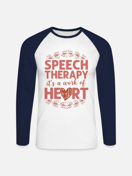 Speech Therapist Therapy Assistant - Unisex Long Sleeve Baseball T-Shirt - white/navy