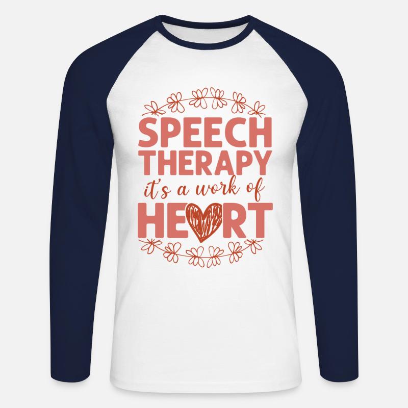 Speech Therapist Therapy Assistant - Unisex Baseballshirt langarm - Weiß/Navy