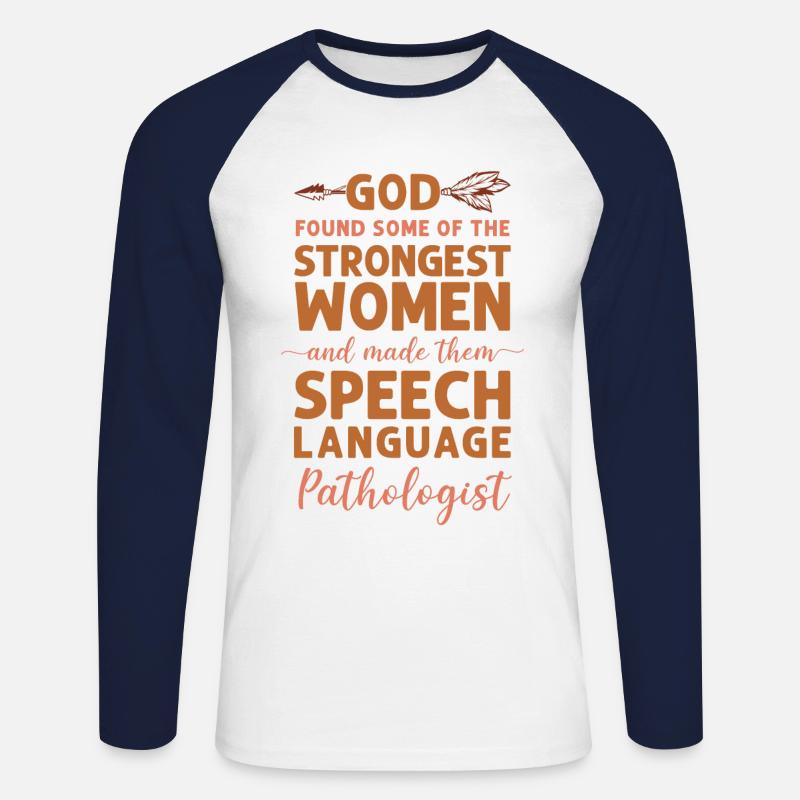 Speech Therapist Therapy Assistant - Unisex Baseballshirt langarm - Weiß/Navy