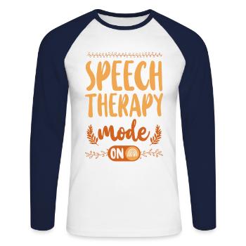 Speech Therapist Therapy Assistant - Unisex Baseballshirt langarm - Weiß/Navy - Vorne - Nik (191cm)