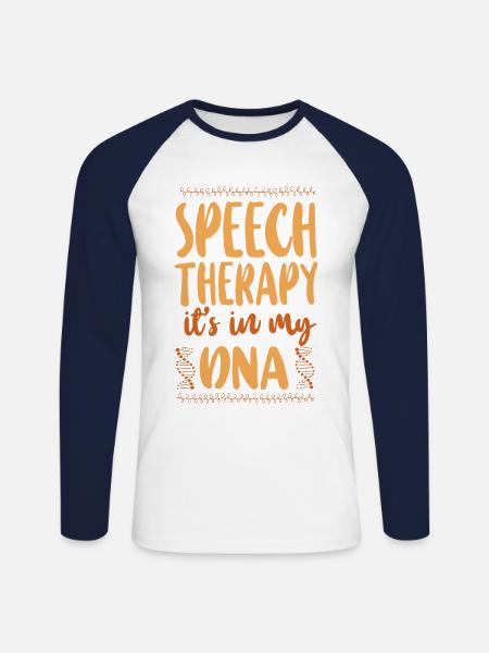 Speech Therapist Therapy Assistant - Unisex Long Sleeve Baseball T-Shirt - white/navy