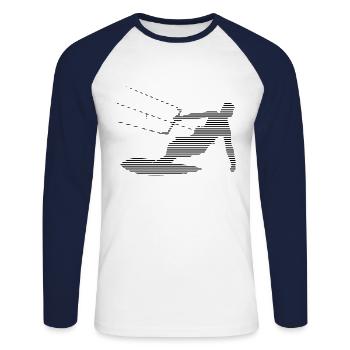 Kite Surfing - Unisex Long Sleeve Baseball T-Shirt - white/navy - Front - Nik (191cm)