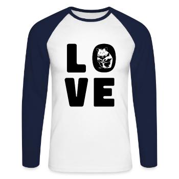 Love Graphic Hamster Pet Owner Animal Lover Rodent - Unisex Baseballshirt langarm - Weiß/Navy - Vorne - Nik (191cm)
