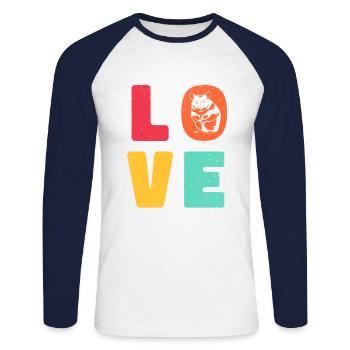 Love Graphic Hamster Pet Owner Animal Lover Rodent - Unisex Baseballshirt langarm - Weiß/Navy - Vorne - Nik (191cm)