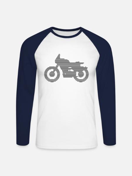 Motorcycle - Unisex Long Sleeve Baseball T-Shirt - white/navy