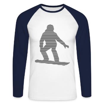 Planche à neige - T-shirt baseball manches longues Homme - blanc/marine - Devant - Nik (191cm)