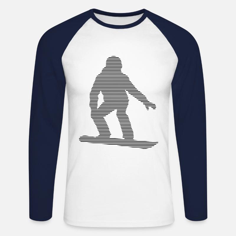 Snowboarden - Unisex Baseballshirt langarm - Weiß/Navy