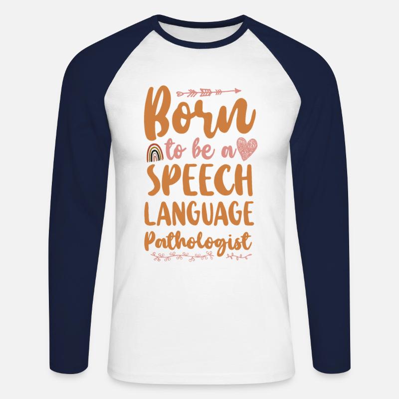 Speech Therapist Therapy Assistant - Unisex Baseballshirt langarm - Weiß/Navy