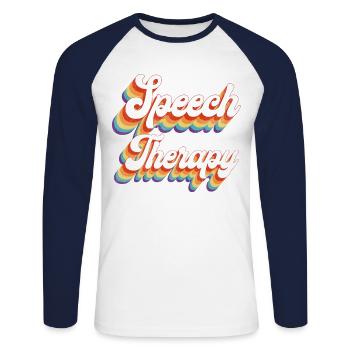 Speech Therapist Therapy Assistant - Unisex Baseballshirt langarm - Weiß/Navy - Vorne - Nik (191cm)