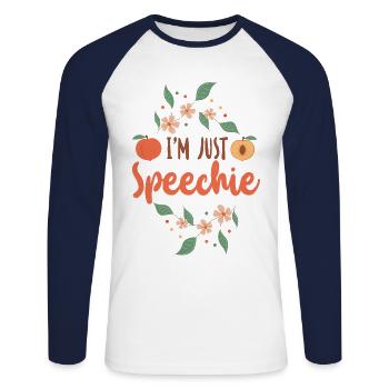 Speech Therapist Therapy Assistant - Unisex Long Sleeve Baseball T-Shirt - white/navy - Front - Nik (191cm)