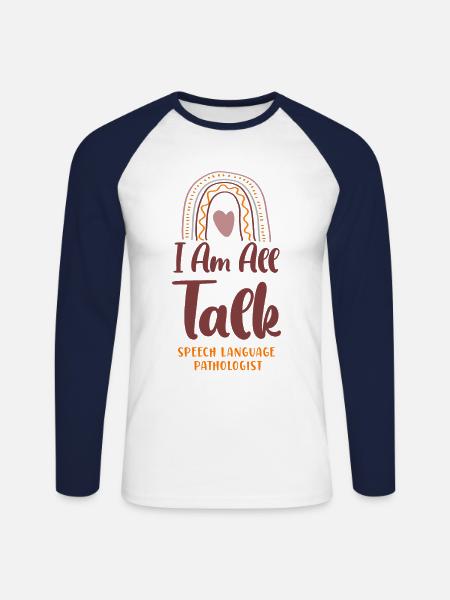Speech Therapist Therapy Assistant - Unisex Long Sleeve Baseball T-Shirt - white/navy