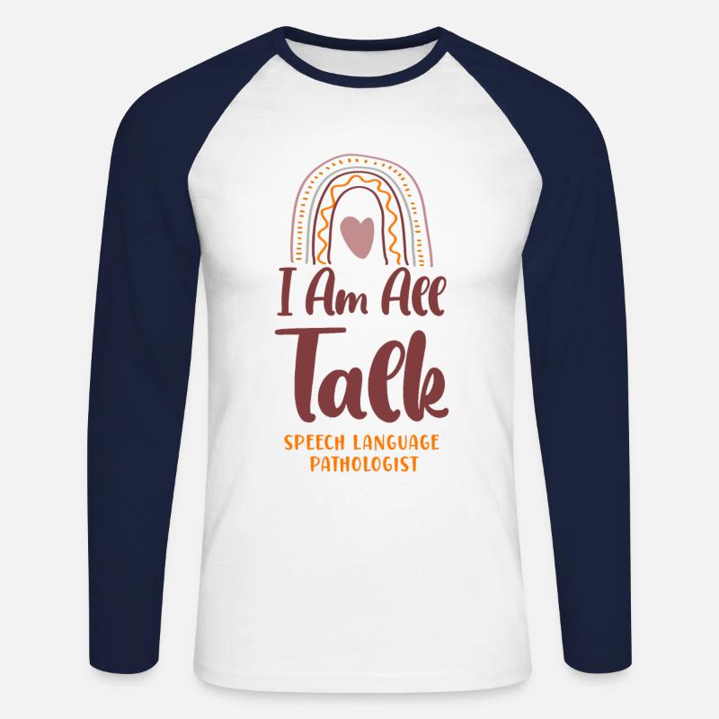 Speech Therapist Therapy Assistant - Unisex Baseballshirt langarm - Weiß/Navy