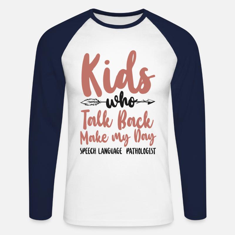Speech Therapist Therapy Assistant - Unisex Baseballshirt langarm - Weiß/Navy