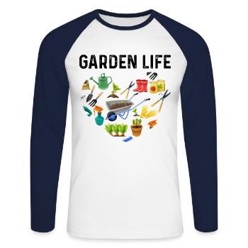 Garden Life Gardener Horticulturist Gardening Land - Unisex Baseballshirt langarm - Weiß/Navy - Vorne - Nik (191cm)
