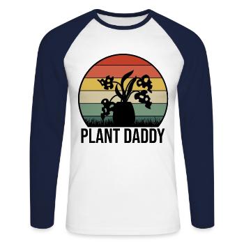 Plant Daddy Graphic Gardener Gardening Horticultur - Unisex Baseballshirt langarm - Weiß/Navy - Vorne - Nik (191cm)