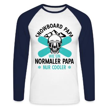 Snowboard Dad Lustiges Freestyle Snowboarden - Unisex Baseballshirt langarm - Weiß/Navy - Vorne - Nik (191cm)