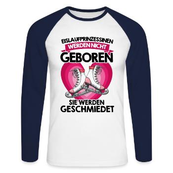 Eislaufprinzessinen Werden Nicht Geboren Werden Ge - Unisex Baseballshirt langarm - Weiß/Navy - Vorne - Nik (191cm)