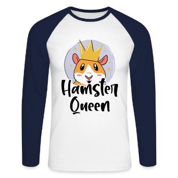 Hamster Queen Animal Lover Pet Owner Rodents Hamst - Unisex Baseballshirt langarm - Weiß/Navy - Vorne - Nik (191cm)