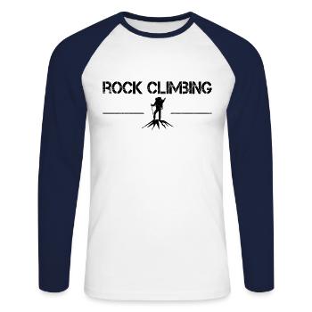 Bergsteigen - Unisex Baseballshirt langarm - Weiß/Navy - Vorne - Nik (191cm)