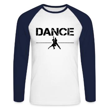 Danser - T-shirt baseball manches longues Homme - blanc/marine - Devant - Nik (191cm)