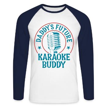 Karaoke Singer Daddy's Future - Unisex Long Sleeve Baseball T-Shirt - white/navy - Front - Nik (191cm)