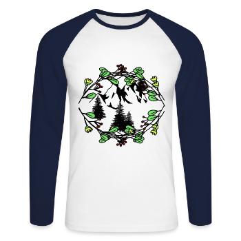 Mountains Nature Tyrol Spring Mountaineering Alps - Unisex Long Sleeve Baseball T-Shirt - white/navy - Front - Nik (191cm)