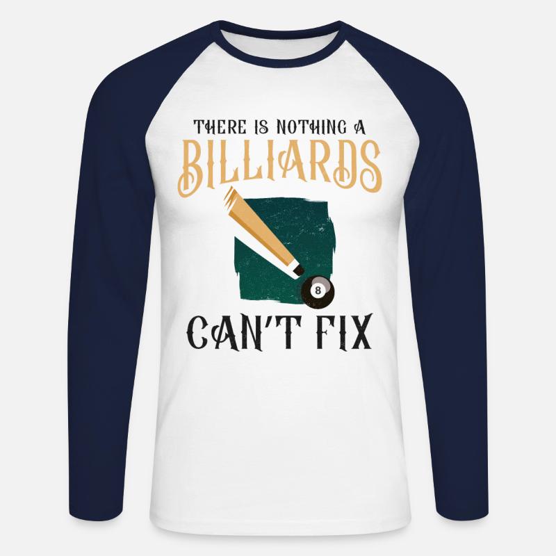Billiards Pool Player Ball There - Unisex Baseballshirt langarm - Weiß/Navy