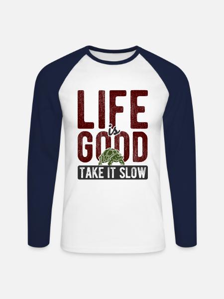 Schildkröten - Unisex Baseballshirt langarm - Weiß/Navy