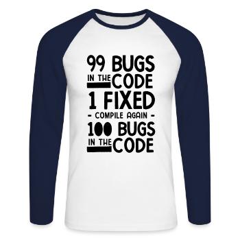 Software Ingenieur Informatiker Programmierer - Unisex Baseballshirt langarm - Weiß/Navy - Vorne - Nik (191cm)