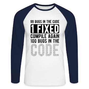 Software Ingenieur Informatiker Programmierer - Unisex Baseballshirt langarm - Weiß/Navy - Vorne - Nik (191cm)