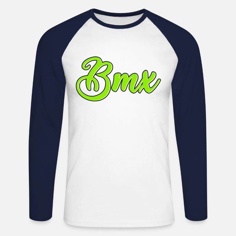 BMX - Unisex Baseballshirt langarm - Weiß/Navy