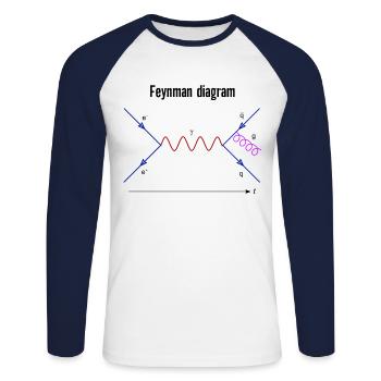 Feynman Diagram Physics Quantum Fields Physics - Unisex Baseballshirt langarm - Weiß/Navy - Vorne - Nik (191cm)