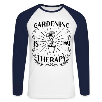 Hobby gardeners, fruit and vegetable gardeners - Unisex Long Sleeve Baseball T-Shirt - white/navy - Front - Nik (191cm)