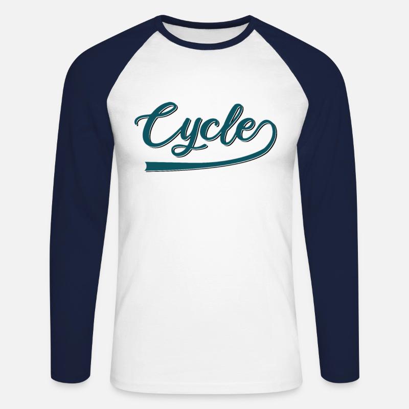 Fahrrad - Unisex Baseballshirt langarm - Weiß/Navy