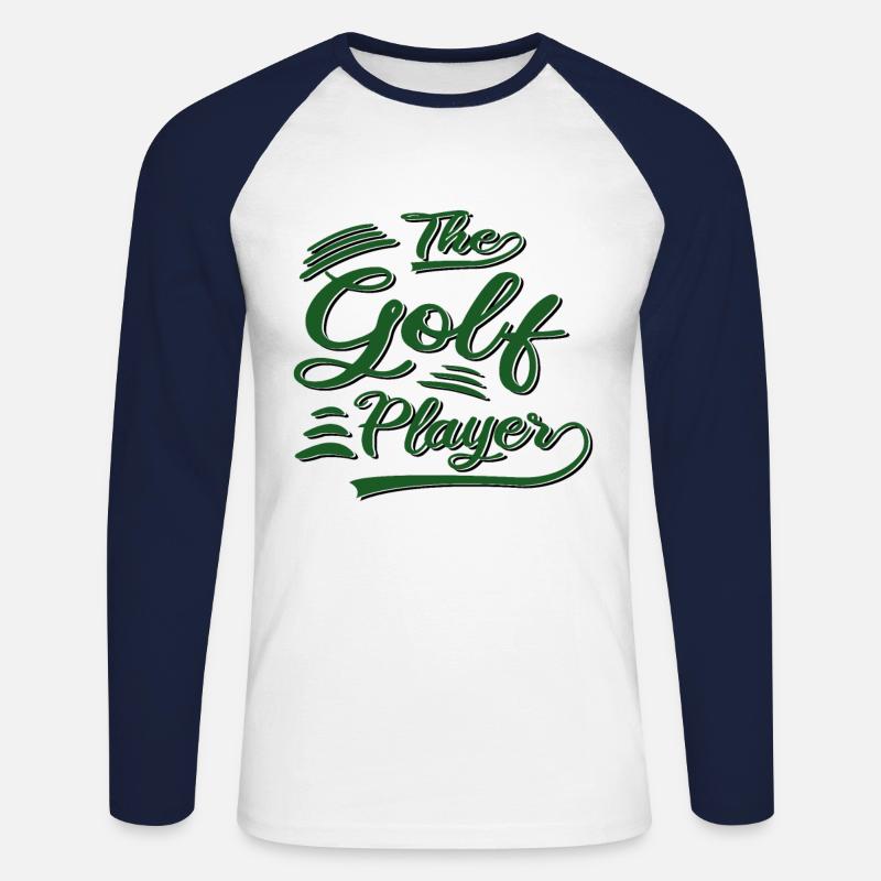 Der Golf Spieler - Unisex Baseballshirt langarm - Weiß/Navy