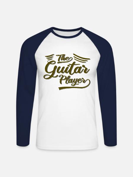 The guitarist - Unisex Long Sleeve Baseball T-Shirt - white/navy