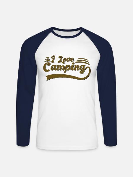 I love camping - Unisex Long Sleeve Baseball T-Shirt - white/navy