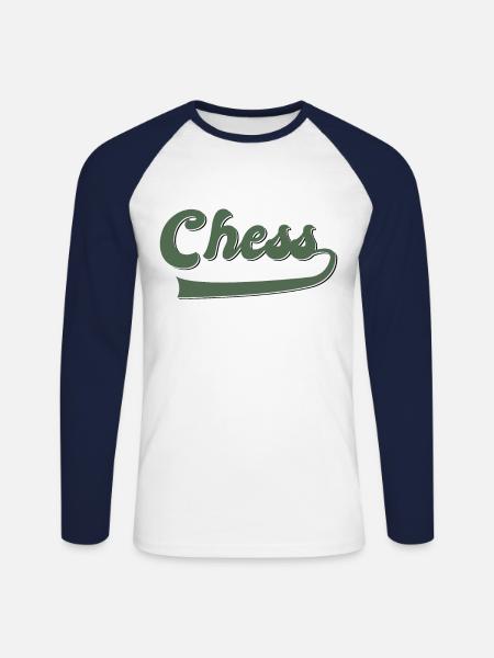 Échecs - T-shirt baseball manches longues Homme - blanc/marine