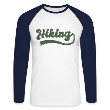 Errer - T-shirt baseball manches longues Homme - blanc/marine - Devant - Nik (191cm)