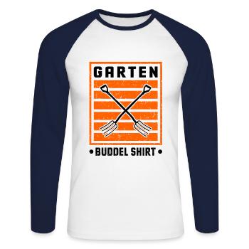 Garten Buddel Shirt Gärtner Gartenbau Gärtnern Gar - Unisex Baseballshirt langarm - Weiß/Navy - Vorne - Nik (191cm)