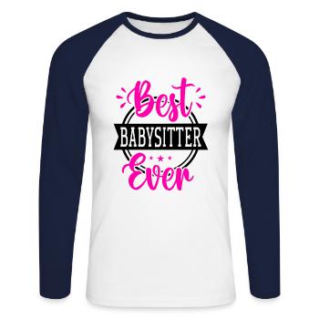Best Babysitter Ever Daycare Provider Babysitting - Unisex Baseballshirt langarm - Weiß/Navy - Vorne - Nik (191cm)